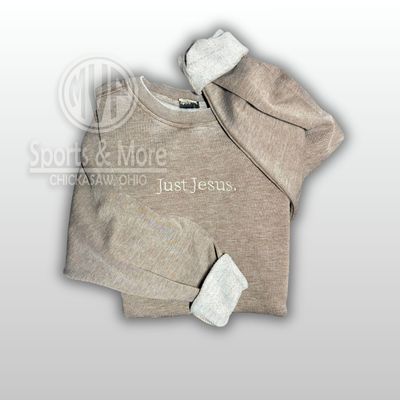 Campus Crewneck Sweatshirt - Just Jesus - Emb. - ESSPRESSO