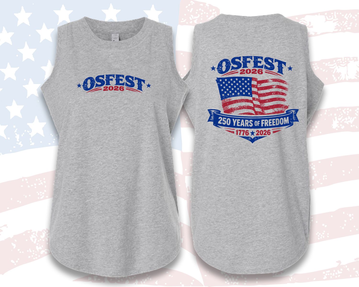 OSFEST TANK - Women's Relaxed Fine Jersey Tank, Color: GREY, Size: LADIES SMALL