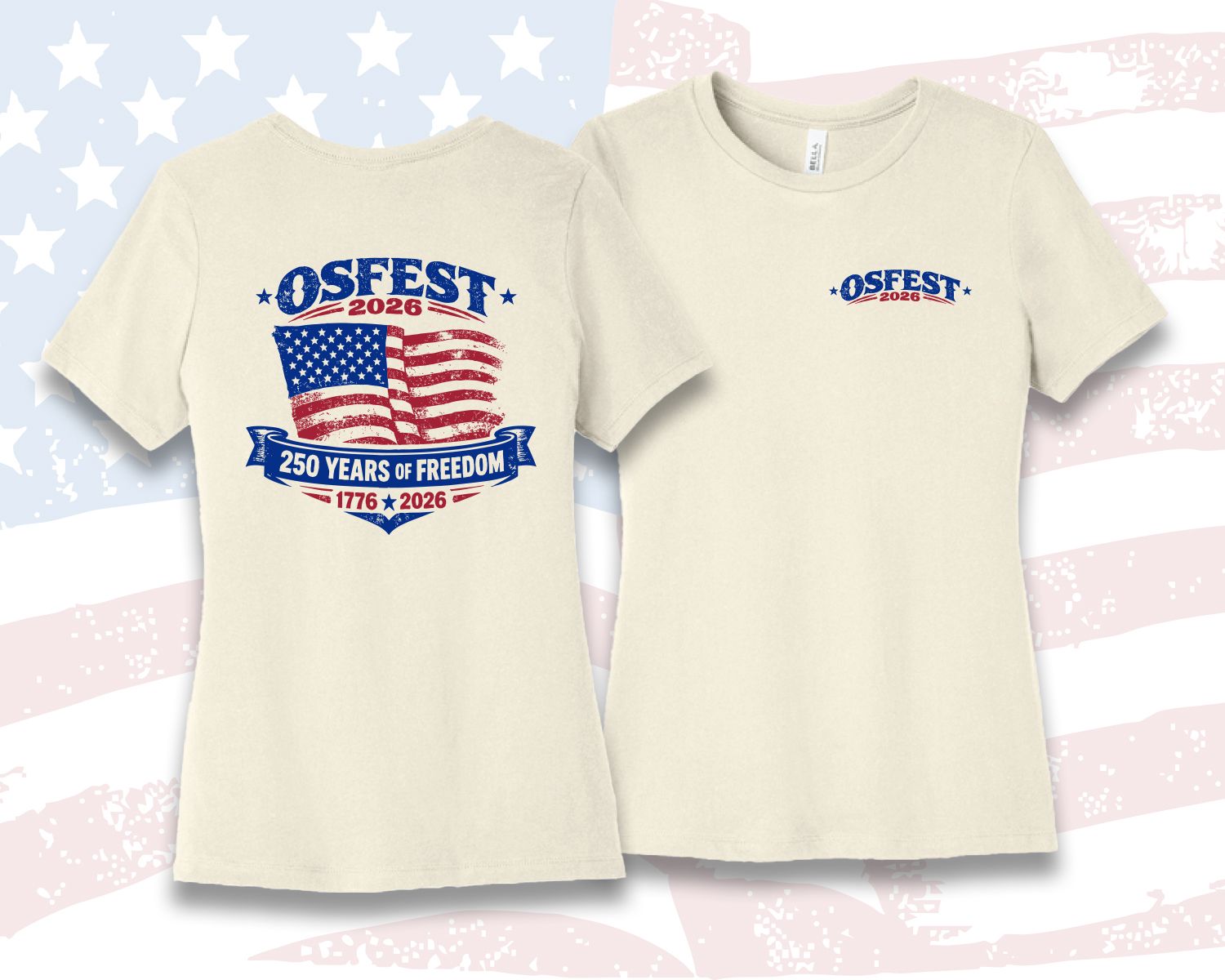 OSFEST - Women’s Relaxed Triblend Short Sleeve Tee, Color: NATURAL HEATHER TRIBLEND, Size: LADIES SMALL