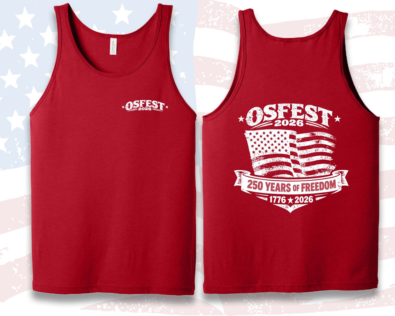 OSFEST TANK -Unisex Jersey Tank, Color: RED, Size: XS