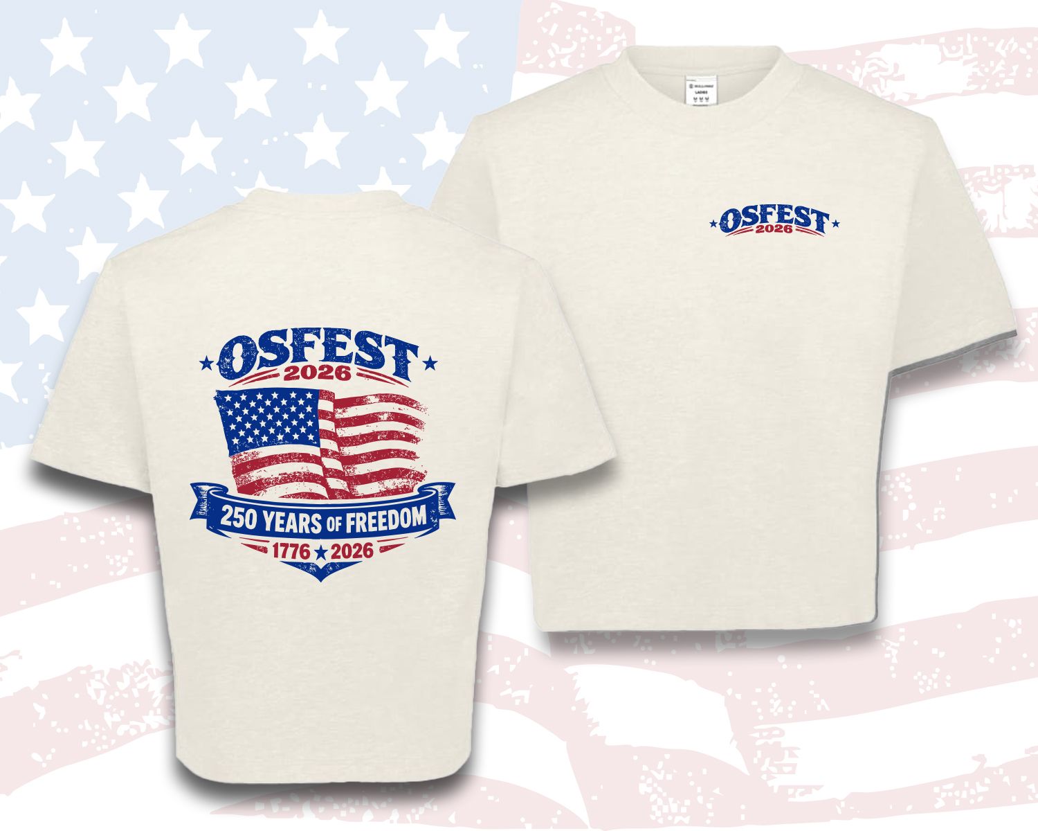 OSFEST - LADIES SIDNEY HEAVYWEIGHT BOXY TEE, Color: CHALK, Size: LADIES SMALL