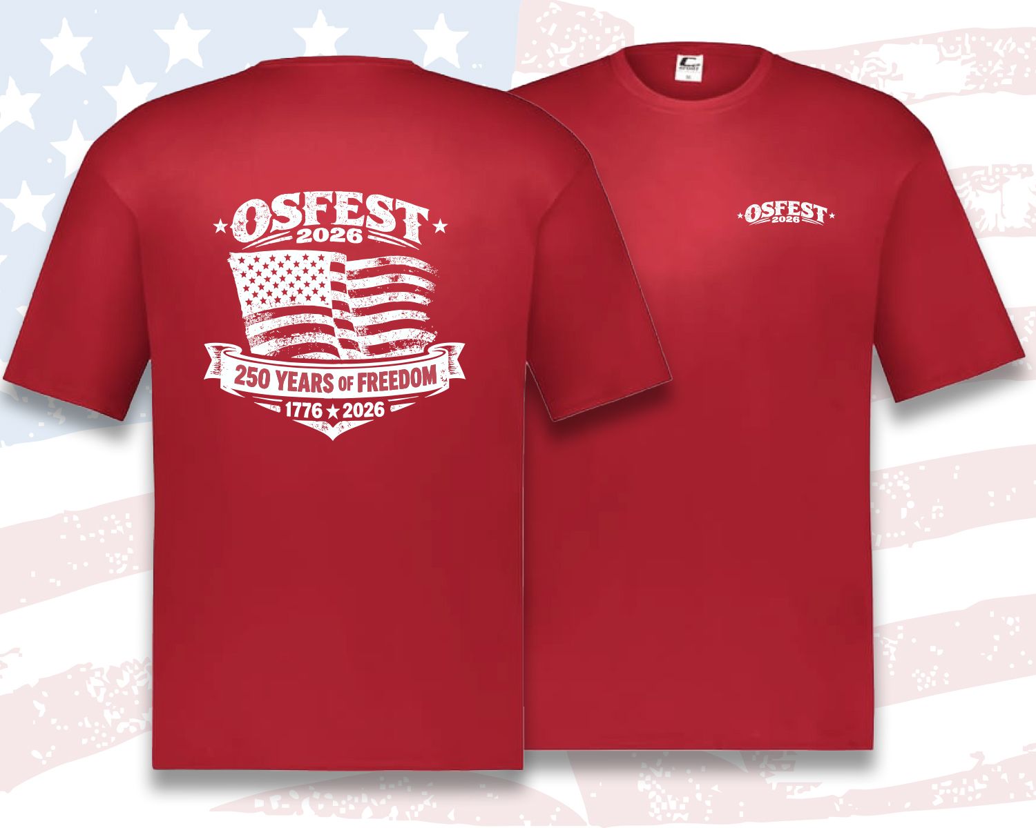 OSFEST - C2 Performance Tee, Color: RED, Size: XS
