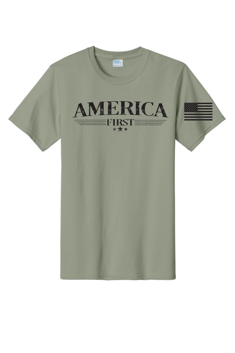 AMERICA FIRST -  Essential Tee - Stonewashed Green
