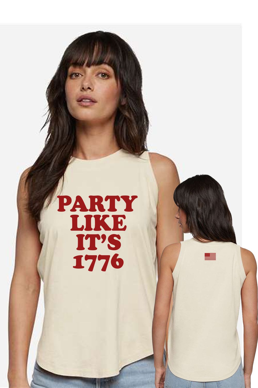 PARTY LIKE IT'S 1776  - Women's Relaxed Fine Jersey Tank - Natural