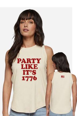 PARTY LIKE IT'S 1776  - Women's Relaxed Fine Jersey Tank - Natural