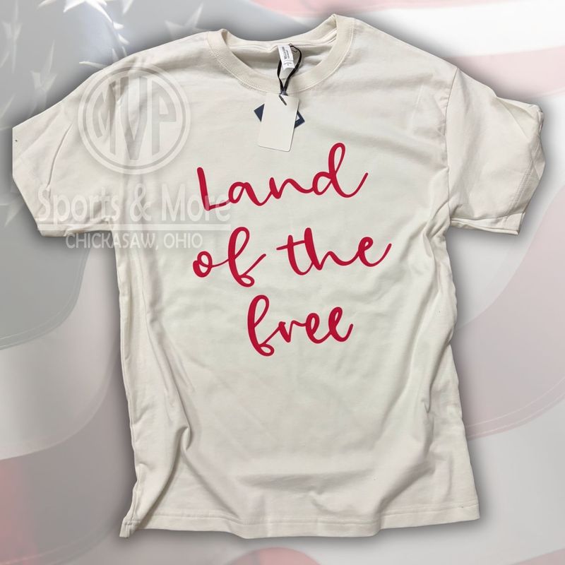 LAND OF THE FREE - Unisex 6-Ounce Heavyweight Tee - Vintage White