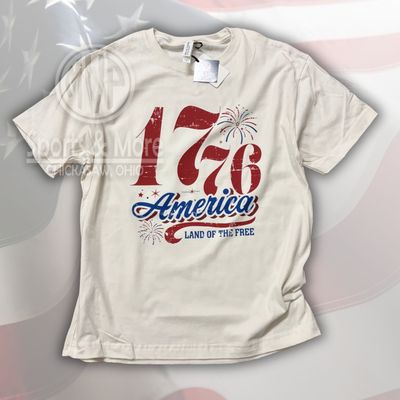 1776 FIREWORKS - Unisex 6-Ounce Heavyweight Tee - Vintage White