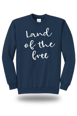 LAND OF THE FREE - Fleece Crewneck Sweatshirt - NAVY