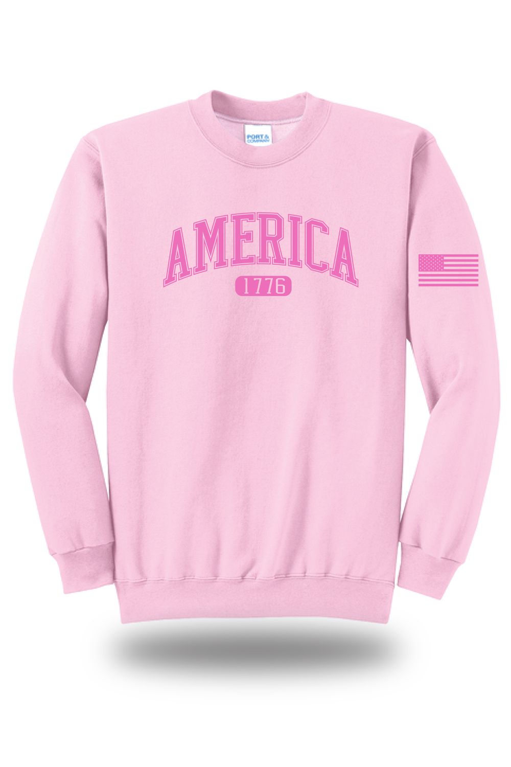AMERICA - Fleece Crewneck Sweatshirt - BLOSSOM PINK