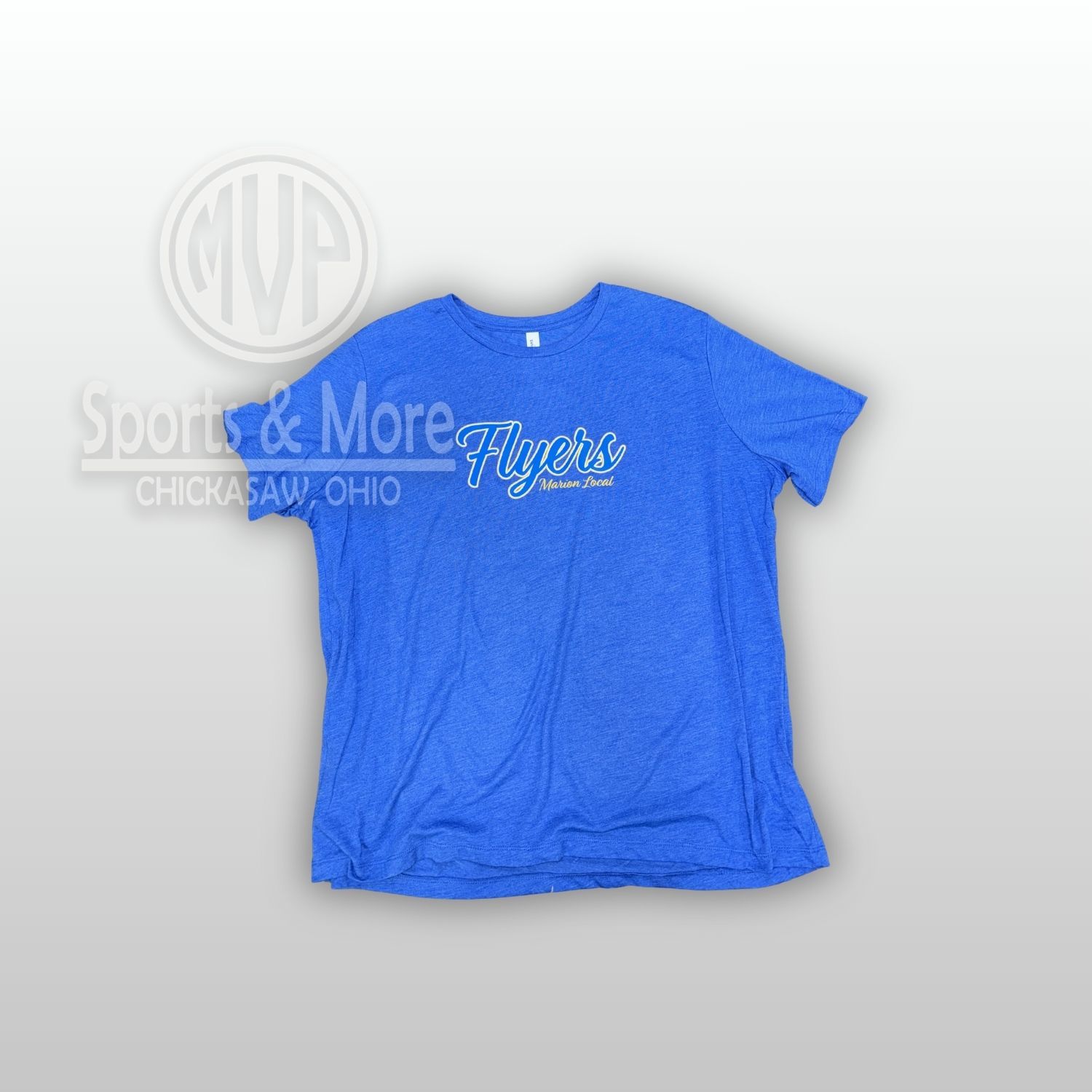 BELLA+CANVAS Triblend T-shirt 6413 - True Royal Triblend - Flyer Relation Script, Size: SMALL