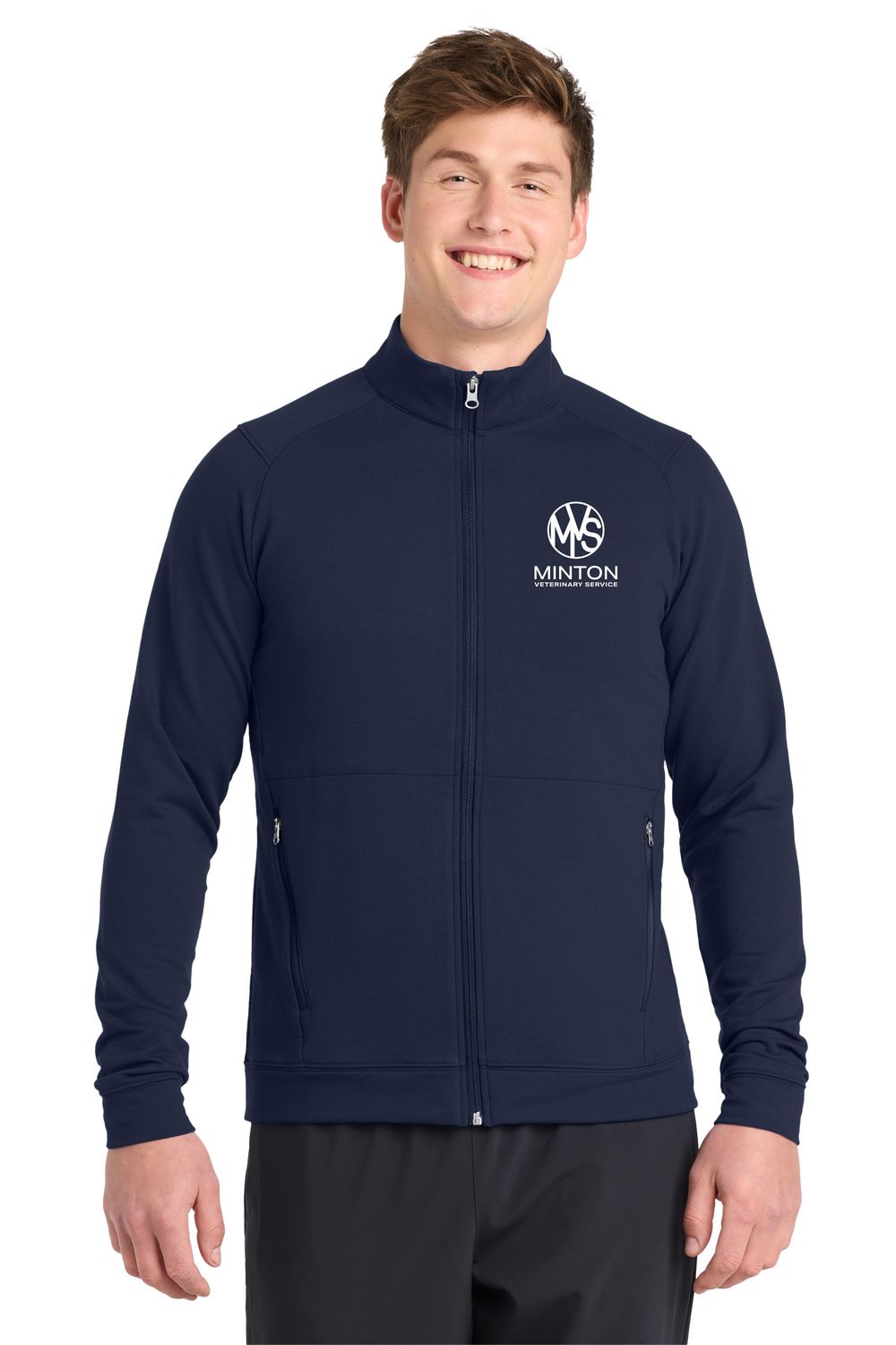 Sport-Tek Sport-Wick Flex Fleece Full-Zip ST560, Color: NAVY, Size: XS