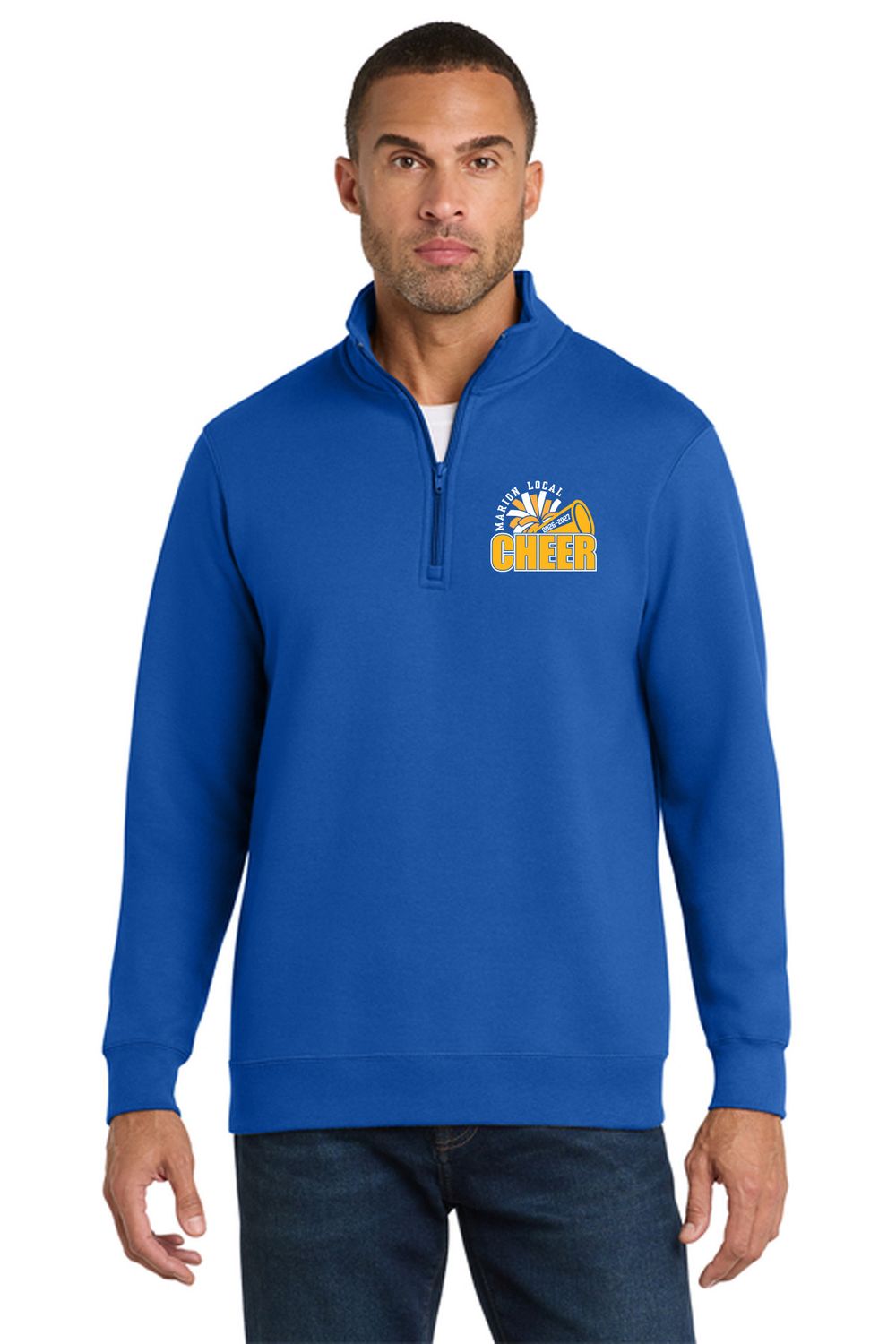 ML CHEER - Port &amp; Co Fan Quarter Zip - True Royal - PC850Q