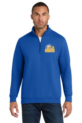 ML CHEER - Port &amp; Co Fan Quarter Zip - True Royal - PC850Q