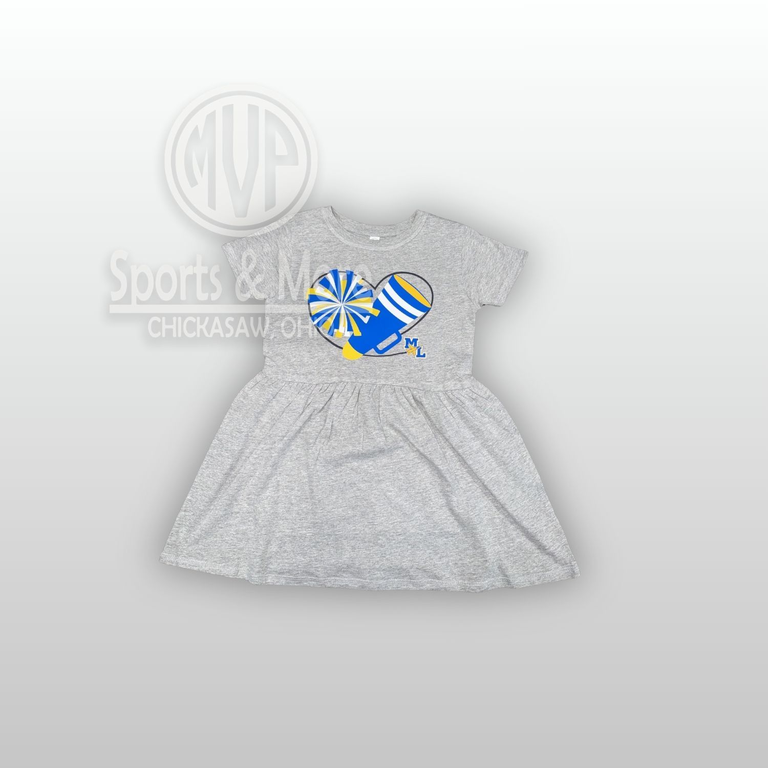 Toddler Fine Jersey Dress - 5333- ML Heart Cheer, Size: 2T