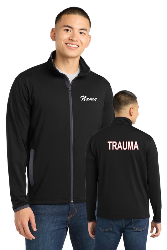 Sport-Tek Sport-Wick Stretch Contrast Full-Zip Jacket - ST853 - BLK _Kettering Trauma