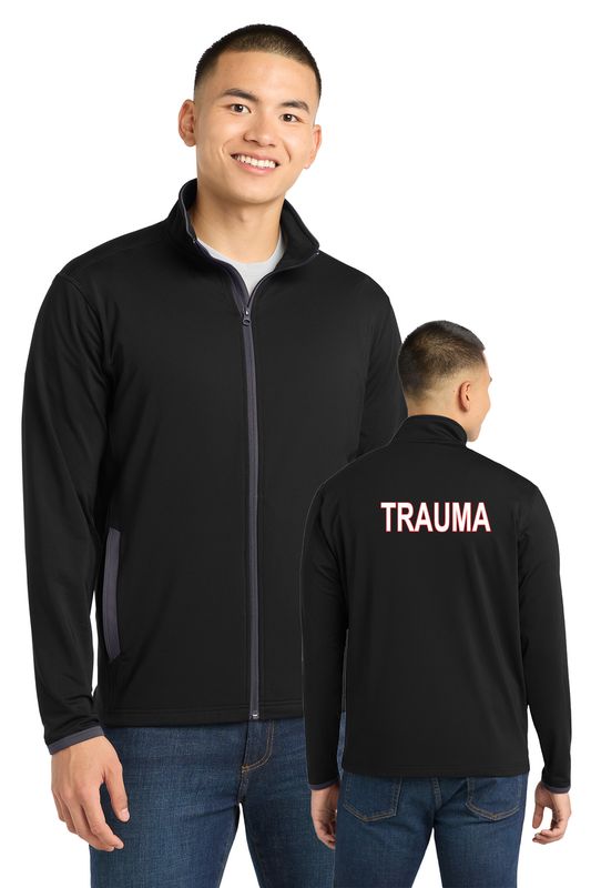 Sport-Tek Sport-Wick Stretch Contrast Full-Zip Jacket - ST853 - BLK _Kettering Trauma