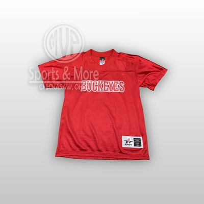 Alleson Youth Fanwear Football Jersey A00283 Red S/M- Buckeyes