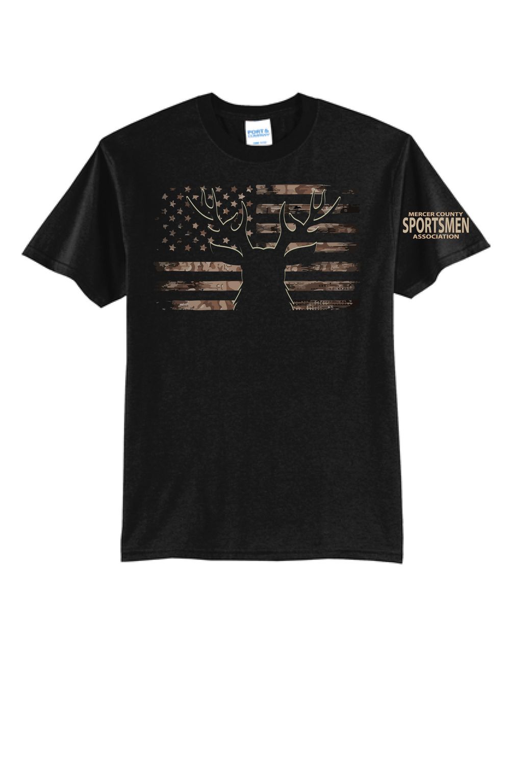 MCSA - CAMO FLAG -  Essential Tee - BLACK - PC61