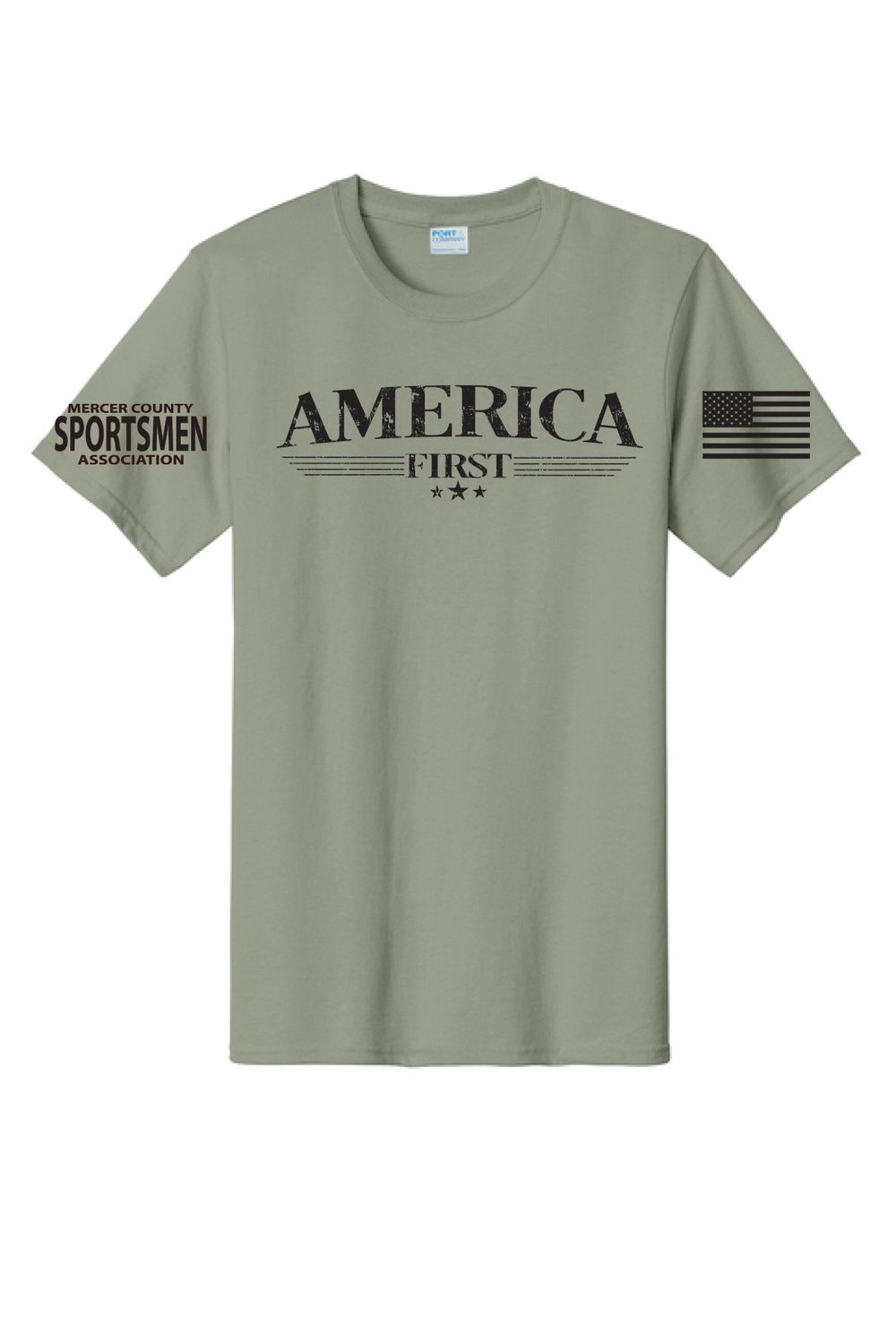 MCSA - AMERICA FIRST -  Essential Tee - Stonewashed Green
