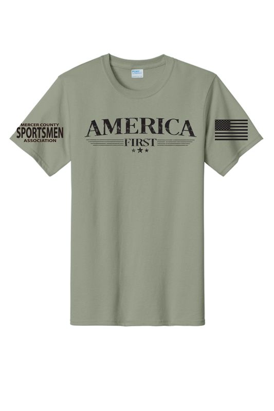 MCSA - AMERICA FIRST -  Essential Tee - Stonewashed Green