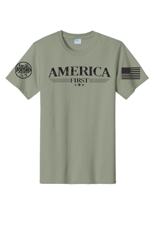 MCSA - AMERICA FIRST -  Essential Tee - Stonewashed Green