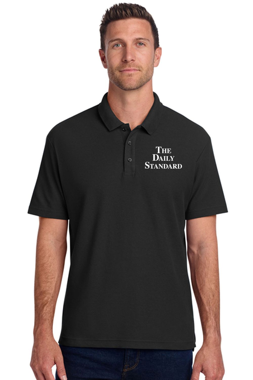 Daily Standard _ Cotton Blend Pique Polo _ K867, Size: SMALL, Color: BLACK