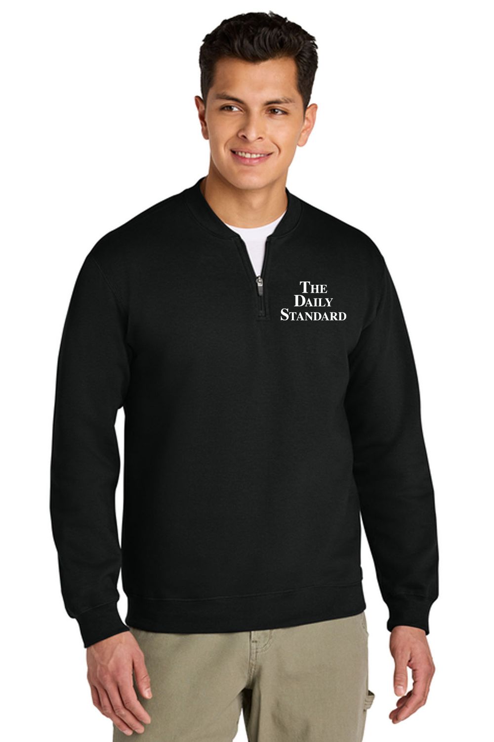 Daily Standard _ Gildan Softstyle Midweight Fleece 1/4-Zip _ SF008, Size: SMALL, Color: BLACK