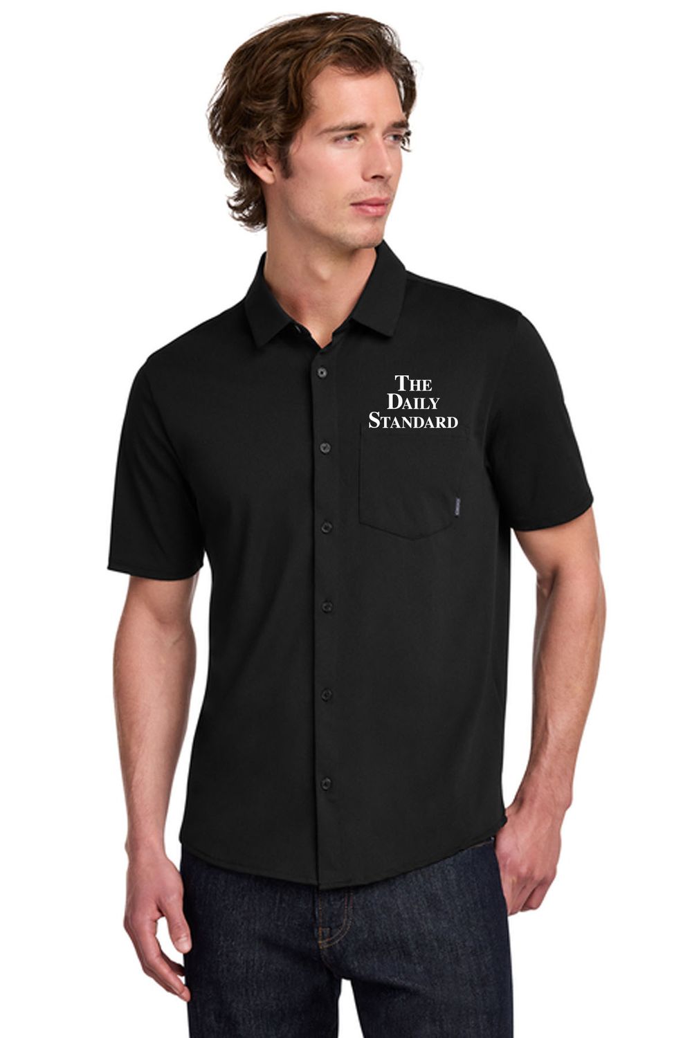Daily Standard _ OGIO Extend Short Sleeve Button-Up _OG160, Size: SMALL, Color: BLACK
