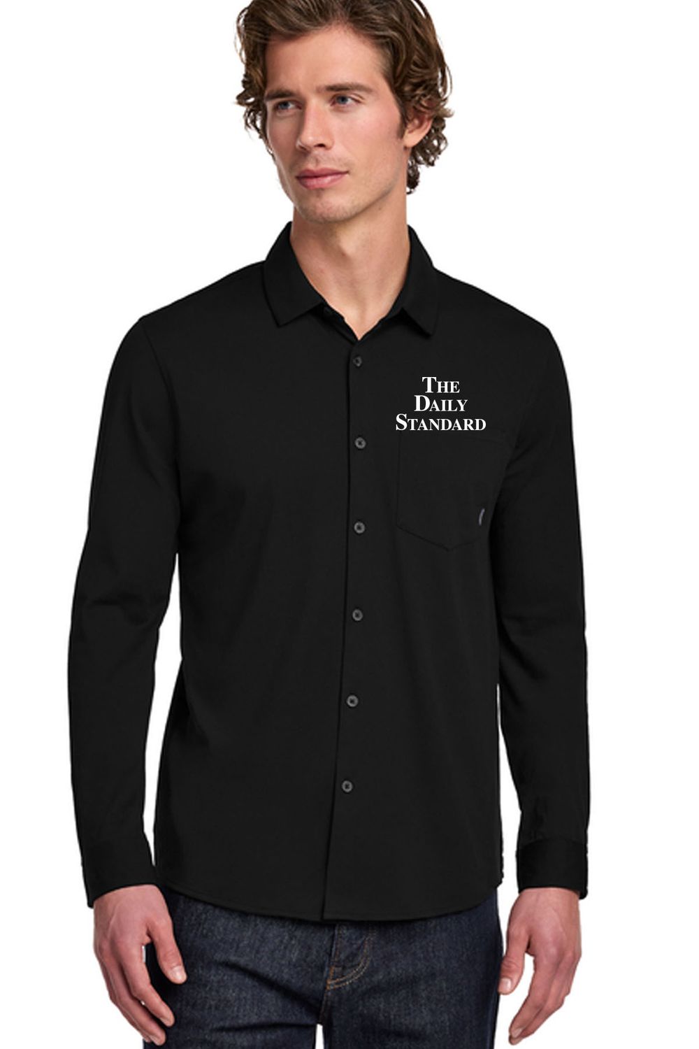 Daily Standard _ OGIO Extend Long Sleeve Button-Up _ OG161, Size: SMALL, Color: BLACK