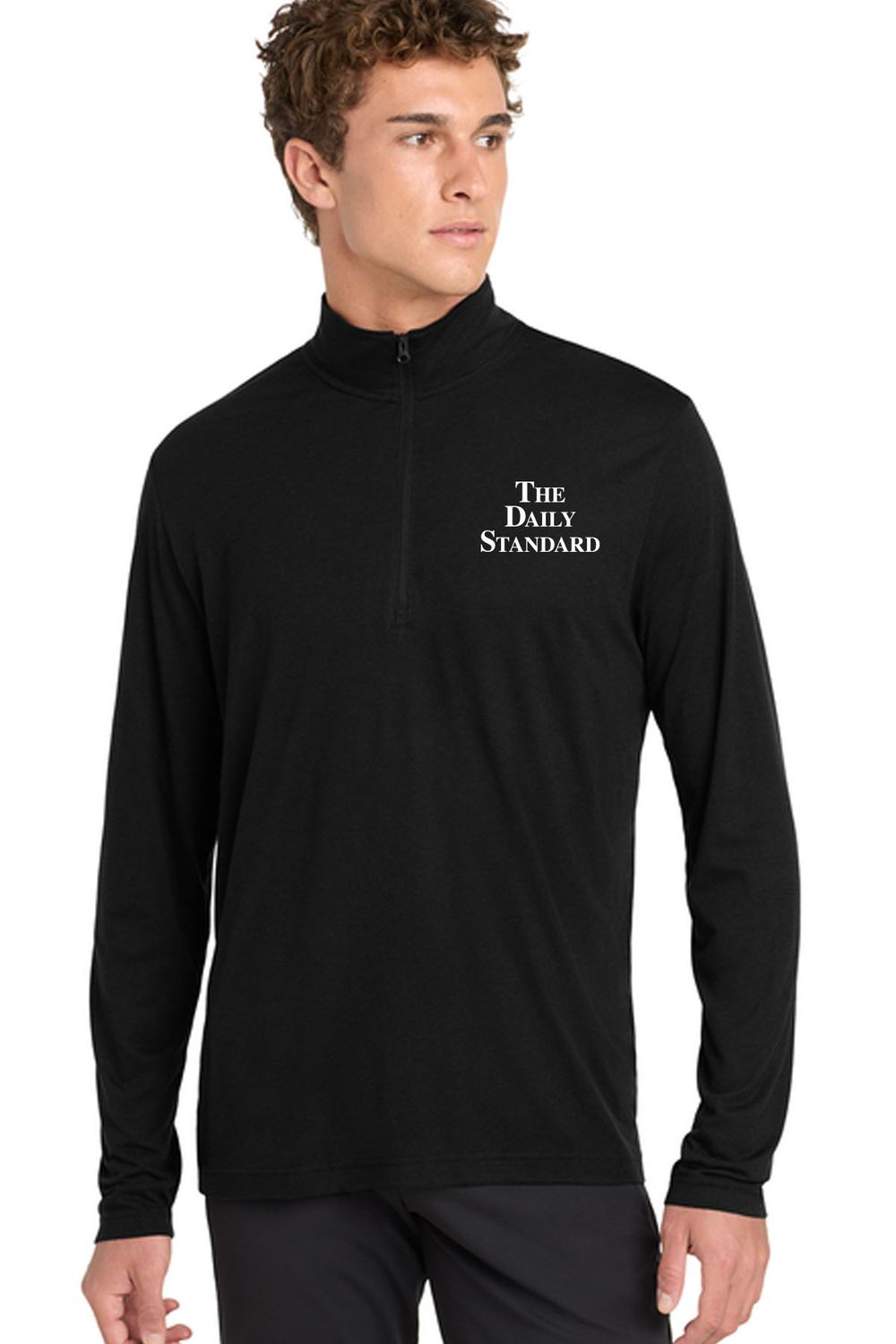 Daily Standard _ Sport-Tek PosiCharge Tri-Blend Wicking 1/4-Zip Pullover _ ST407, Size: SMALL, Color: BLACK