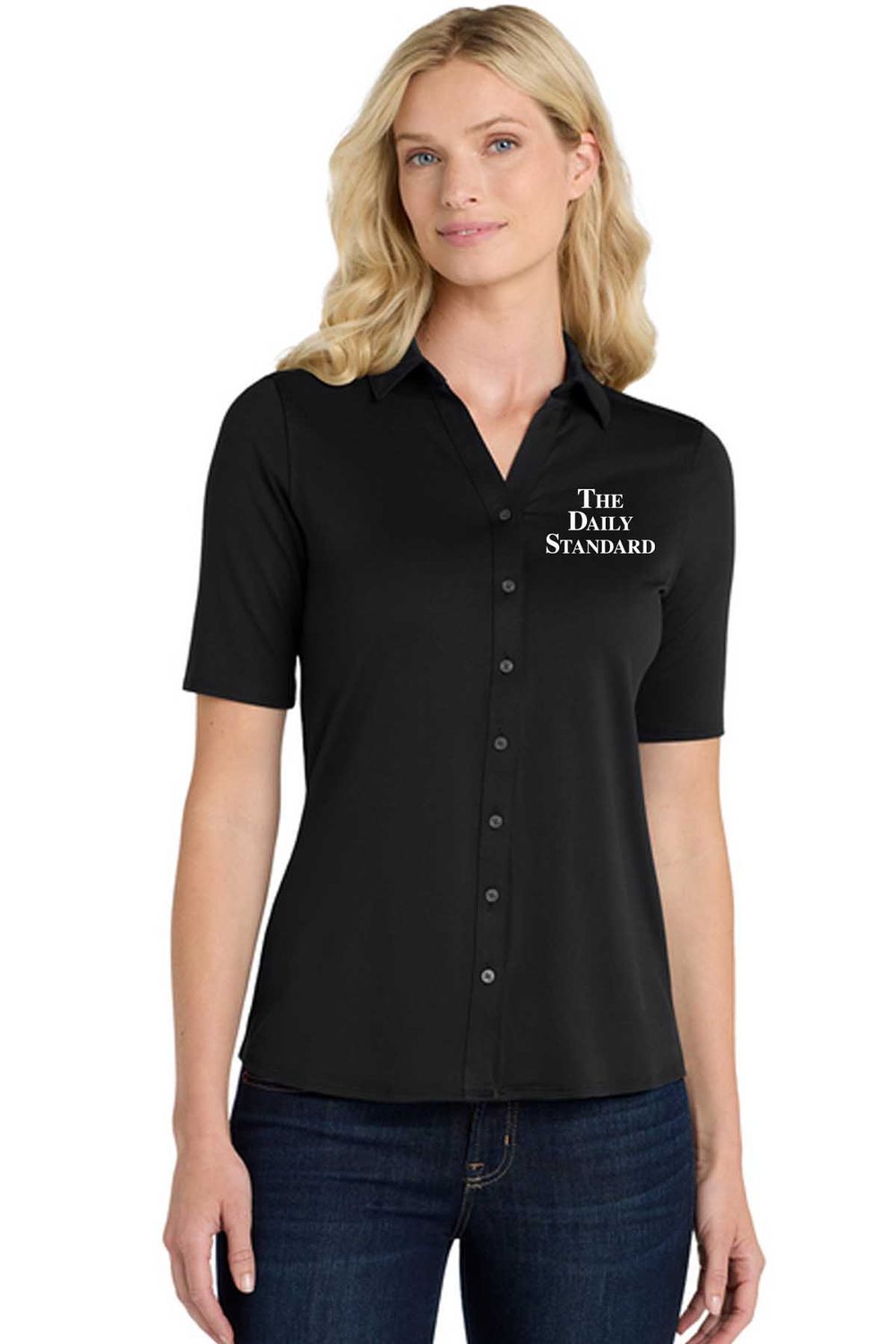 Daily Standard _ Port Authority Women's City Stretch Top _ LK682, Size: LADIES SMALL, Color: BLACK