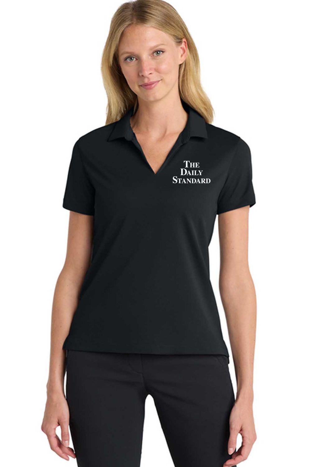 Daily Standard _ Nike Women's Dri-FIT Micro Pique 2.0 Polo _ NKDC1991, Size: LADIES SMALL, Color: BLACK