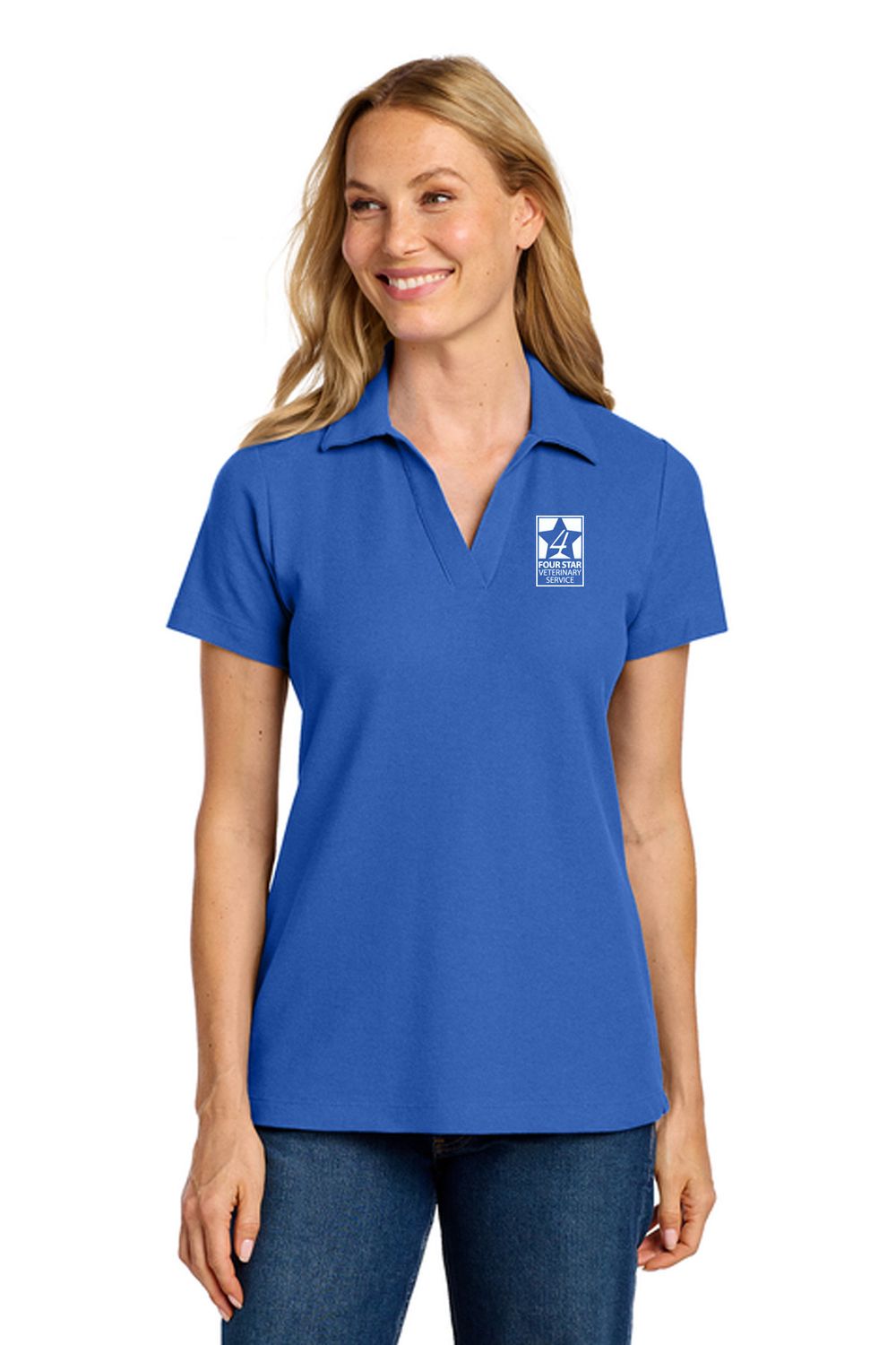 4 Star Vet _ Port Authority Women's C-FREE Cotton Blend Pique Polo _ LK867