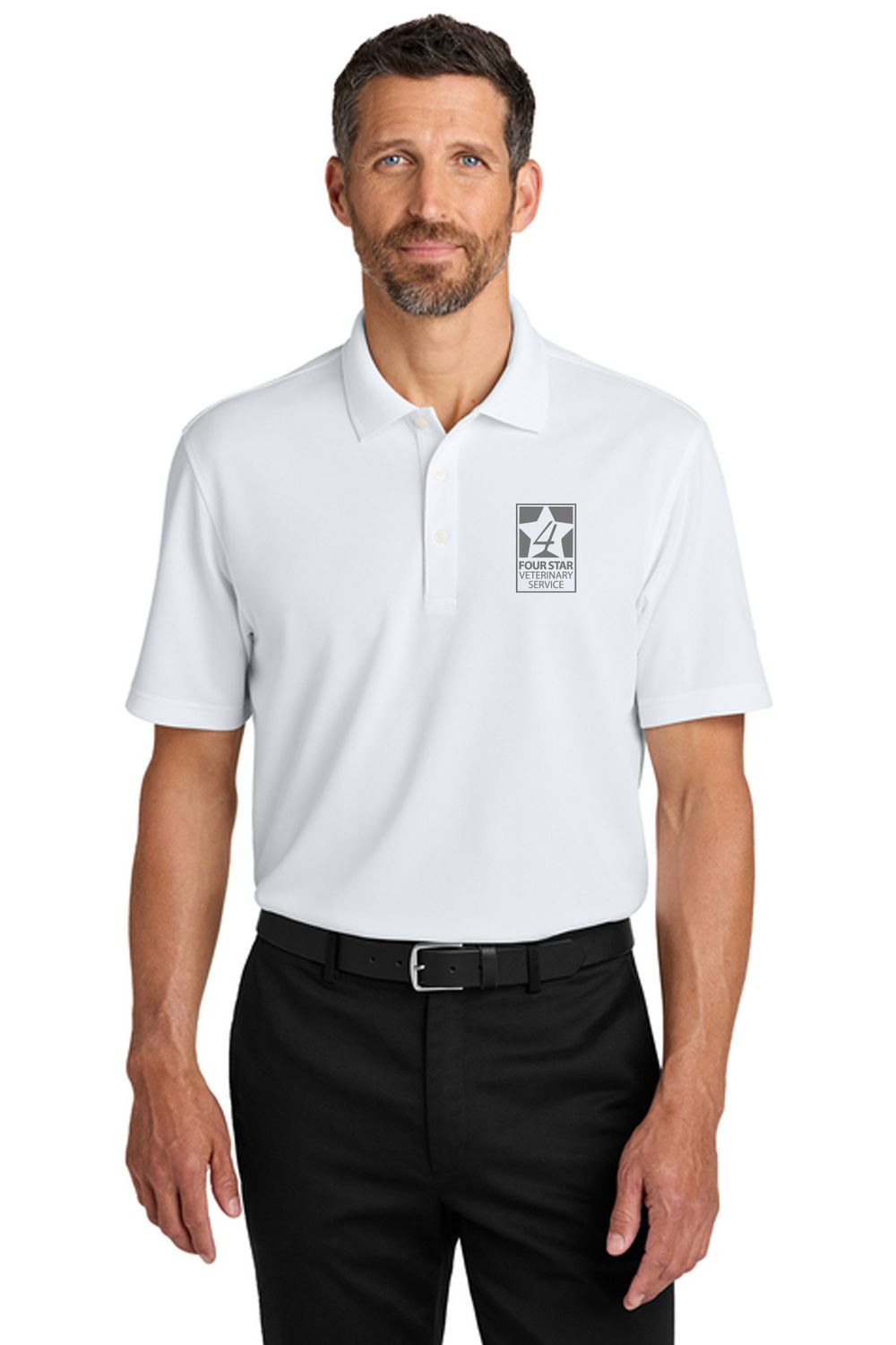 4 Star Vet _ Port Authority Dry Zone Stain-Release Grid Polo _ K845