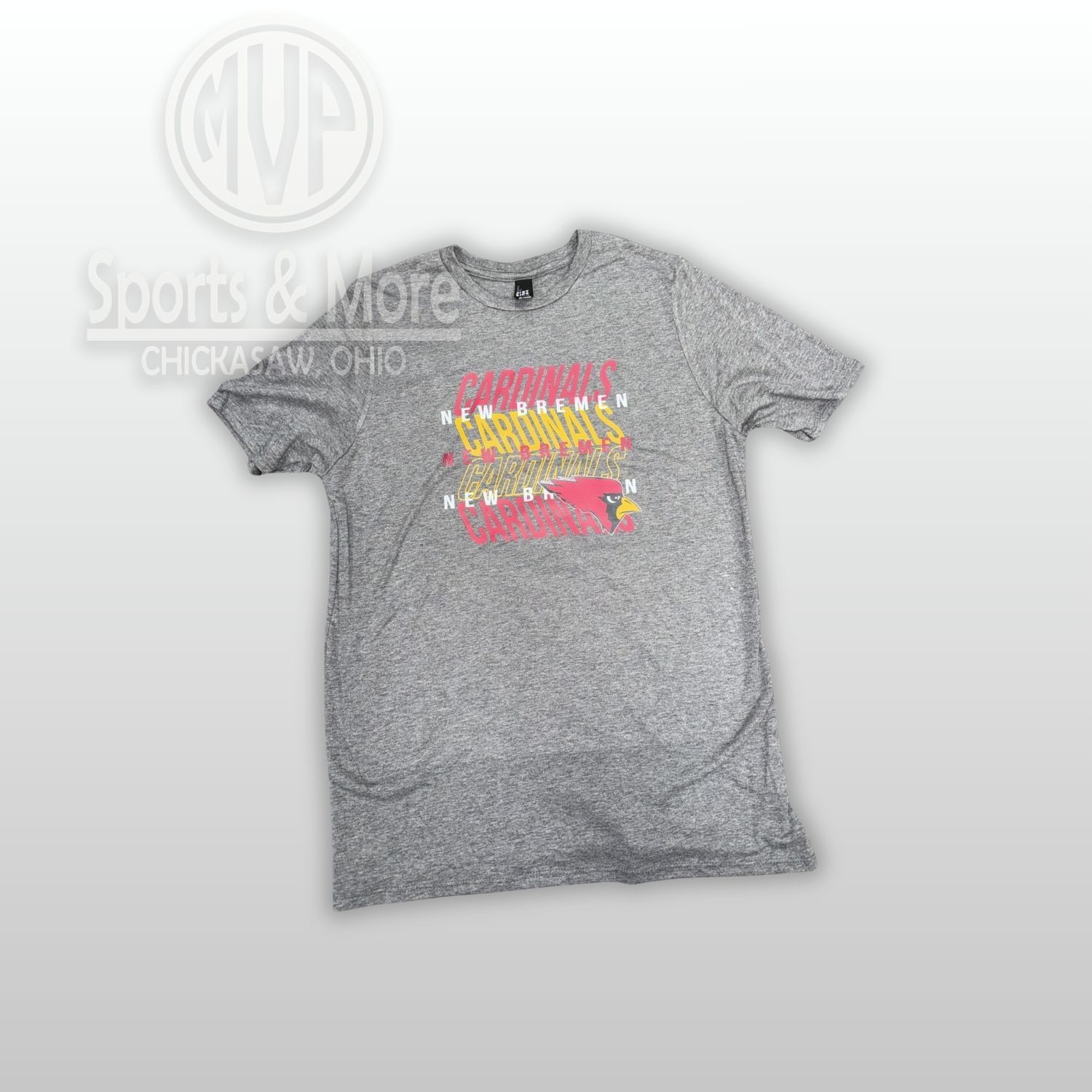 District Perfect Tri Tee-DM130- GREY FROST - CARDINALS ON SLANT - XS