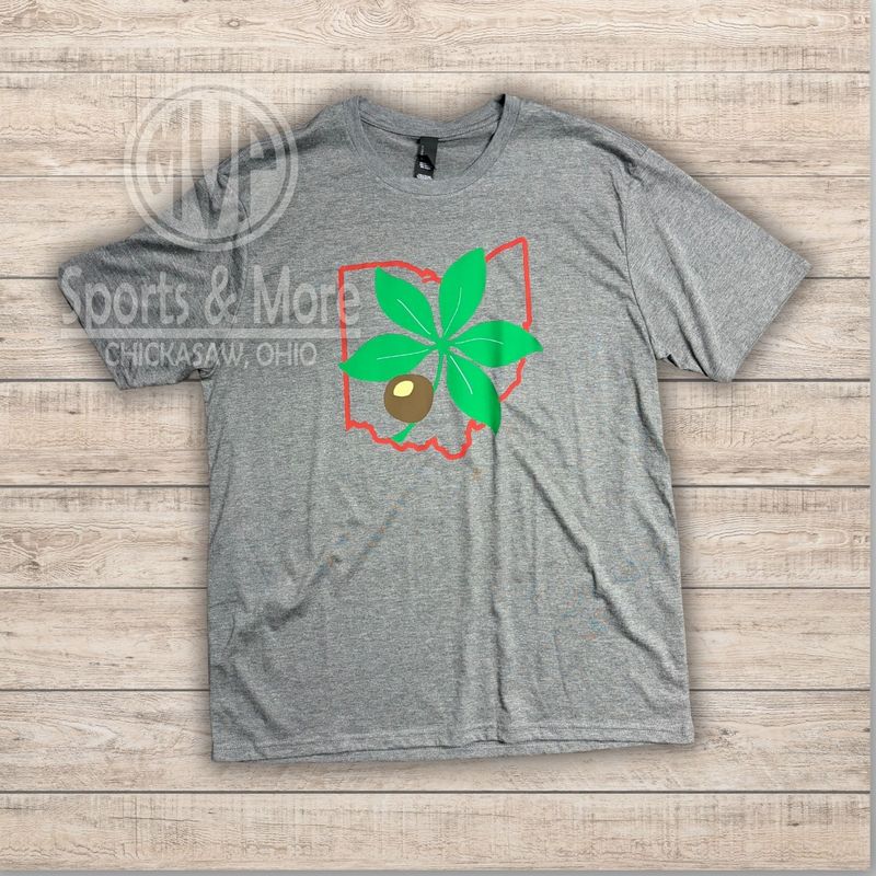 District Perfect Tri Tee- GREY FROST - LEAF STATE -DM130 LARGE