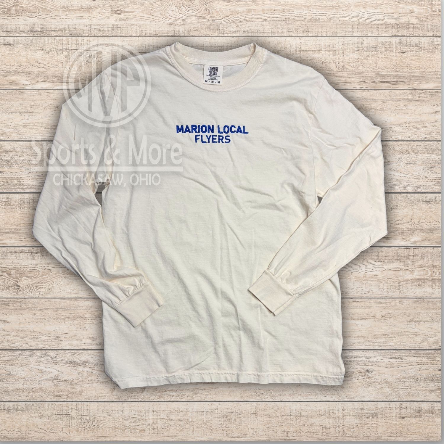  Comfort Colors® Heavyweight Ring Spun Long Sleeve Tee 6014 - ML EMB, Color: IVORY, Size: SMALL