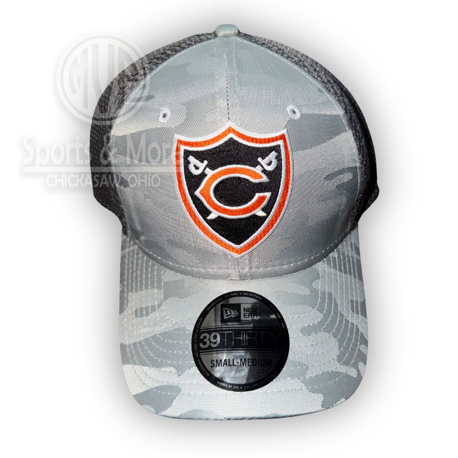 New Era® Tonal Camo Stretch Tech Mesh Cap-NE1091- GREY, Size: S/M