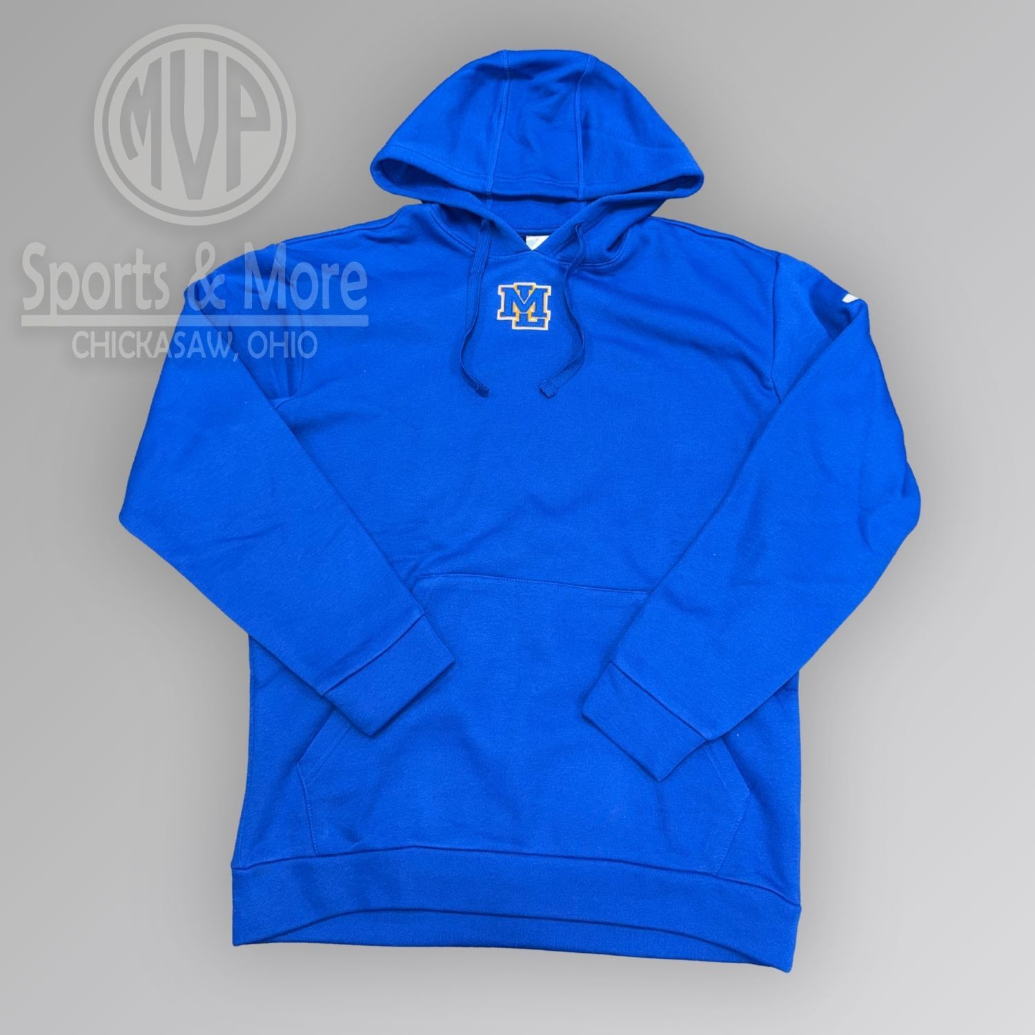 Men's Fleece Hooded Sweatshirt-AT203- LAYERED PATCH, Size: SMALL