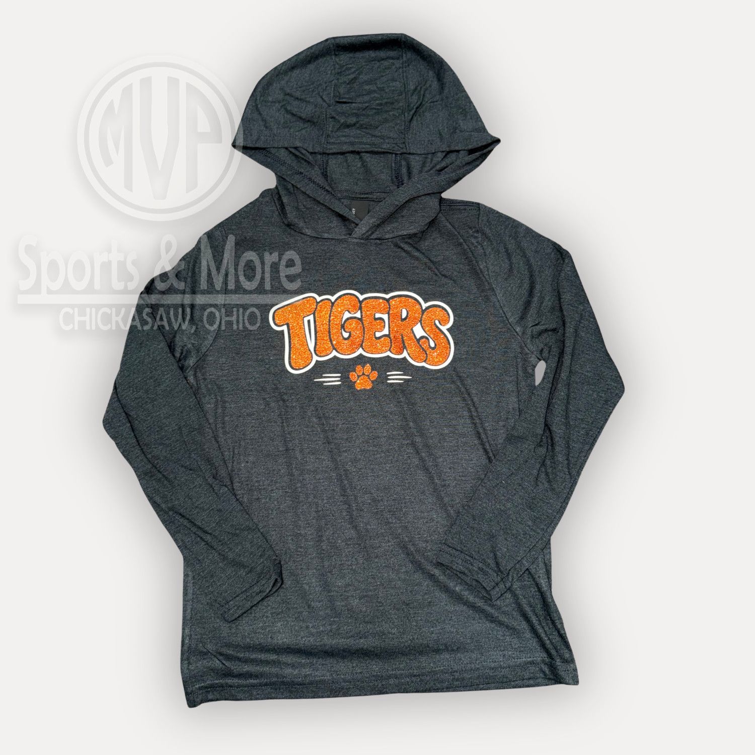 District Youth Perfect Tri® Long Sleeve Hoodie- DT139Y  - BUBBLE -TIGERS, Size: YOUTH XS