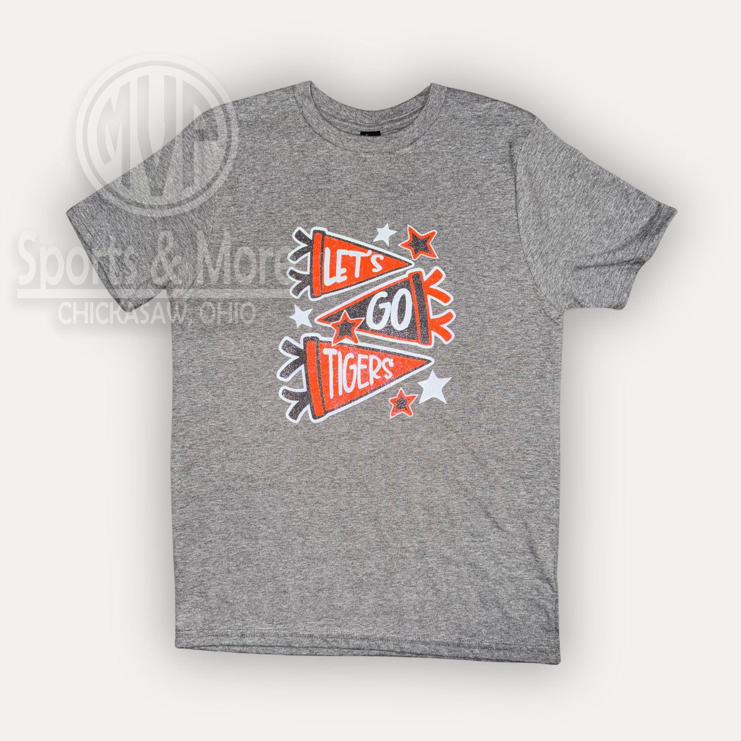District Youth Very Important Tee- DT6000Y- GLITTER PENNANT-TIGERS, Size: XS