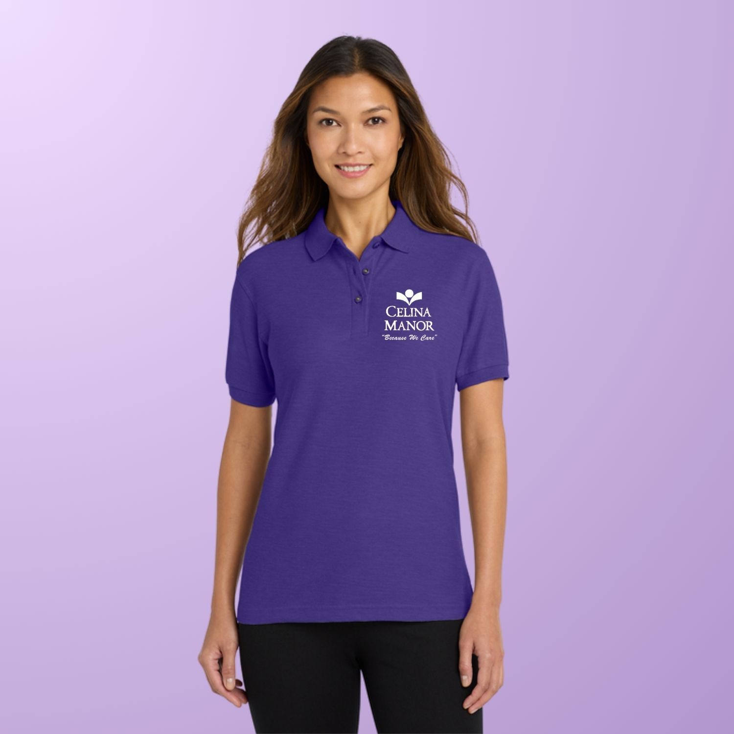 Ladies Cotton Blend  Polo _  Celina Manor, Color: Purple, Size: XS