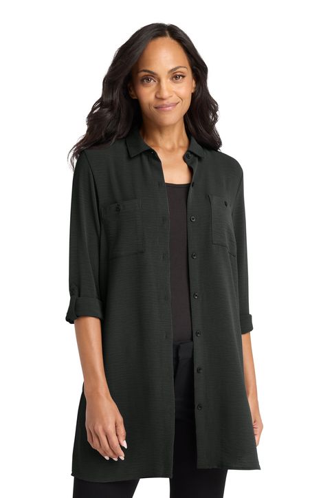 Women's Textured Crepe Long Tunic _ LW715