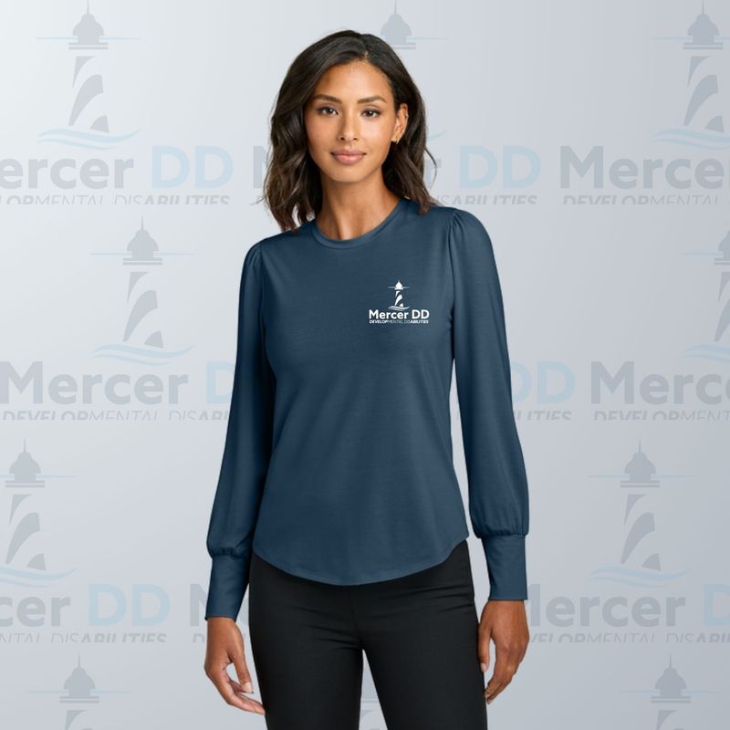 Women’s Stretch Jersey Long Sleeve Blouson Top _ MM1019