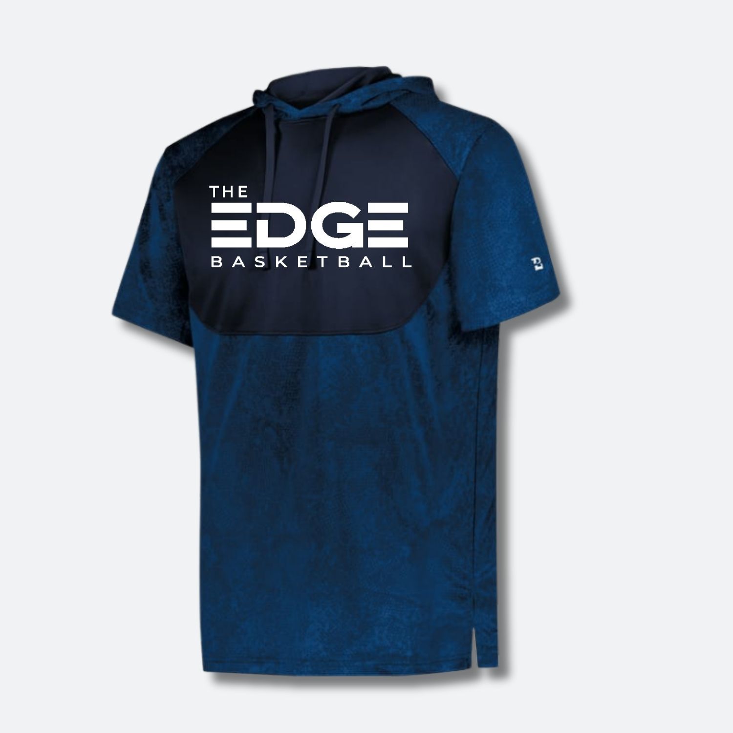 YOUTH STADIUM PRINT SHORT SLEEVE HOODED TEE - B11012 - NAVY