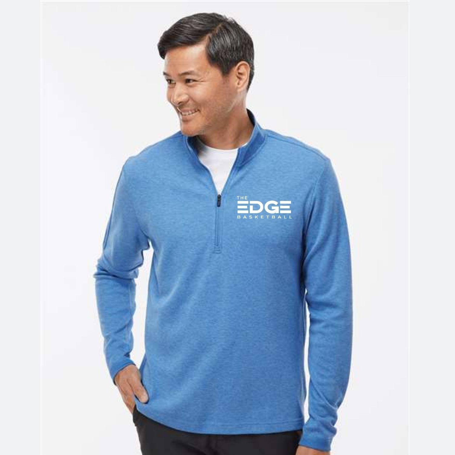 Adidas  3-Stripes Quarter-Zip Sweater Pullover - A554
