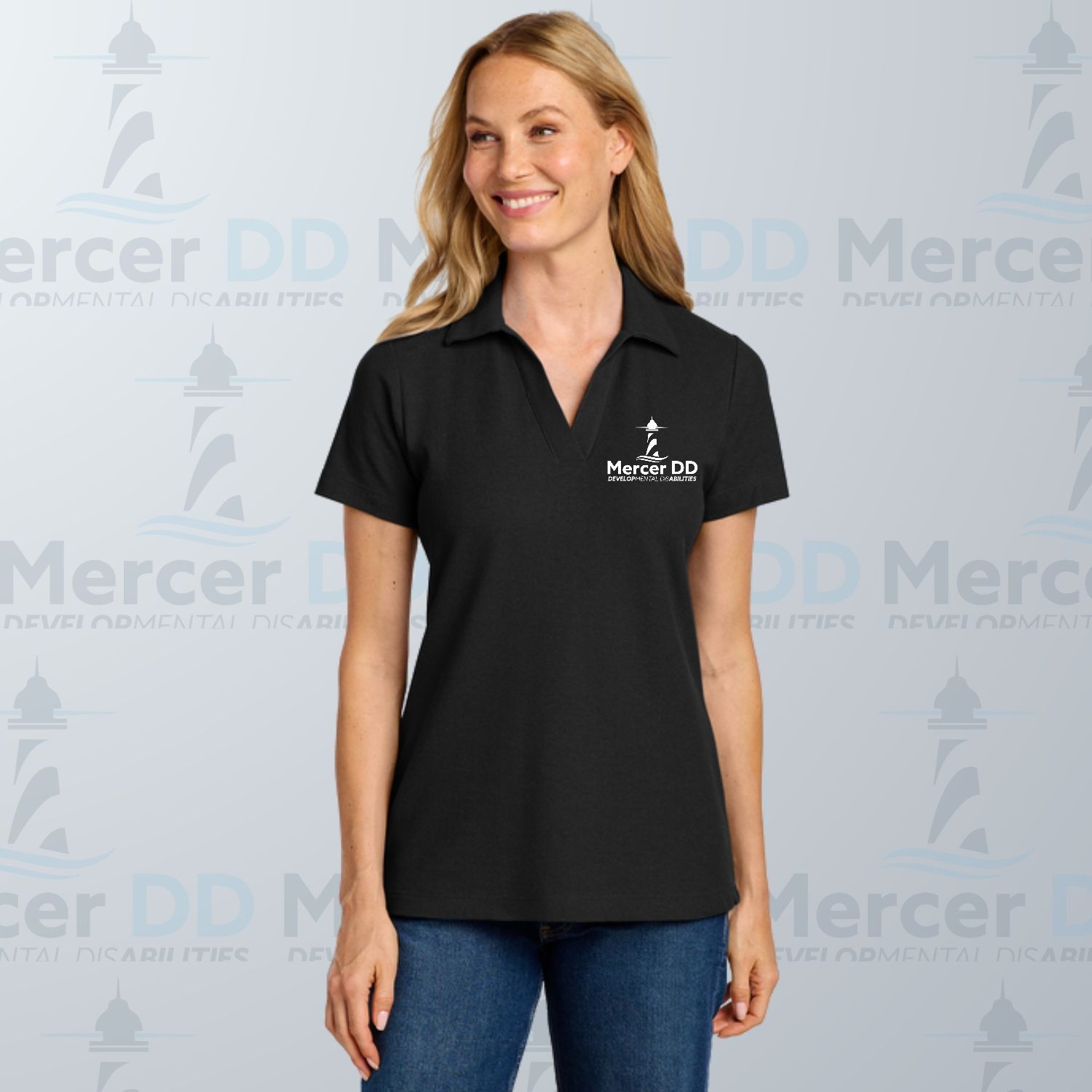 Cotton Blend Pique Polo _ LK867, Color: Black, Size: Small