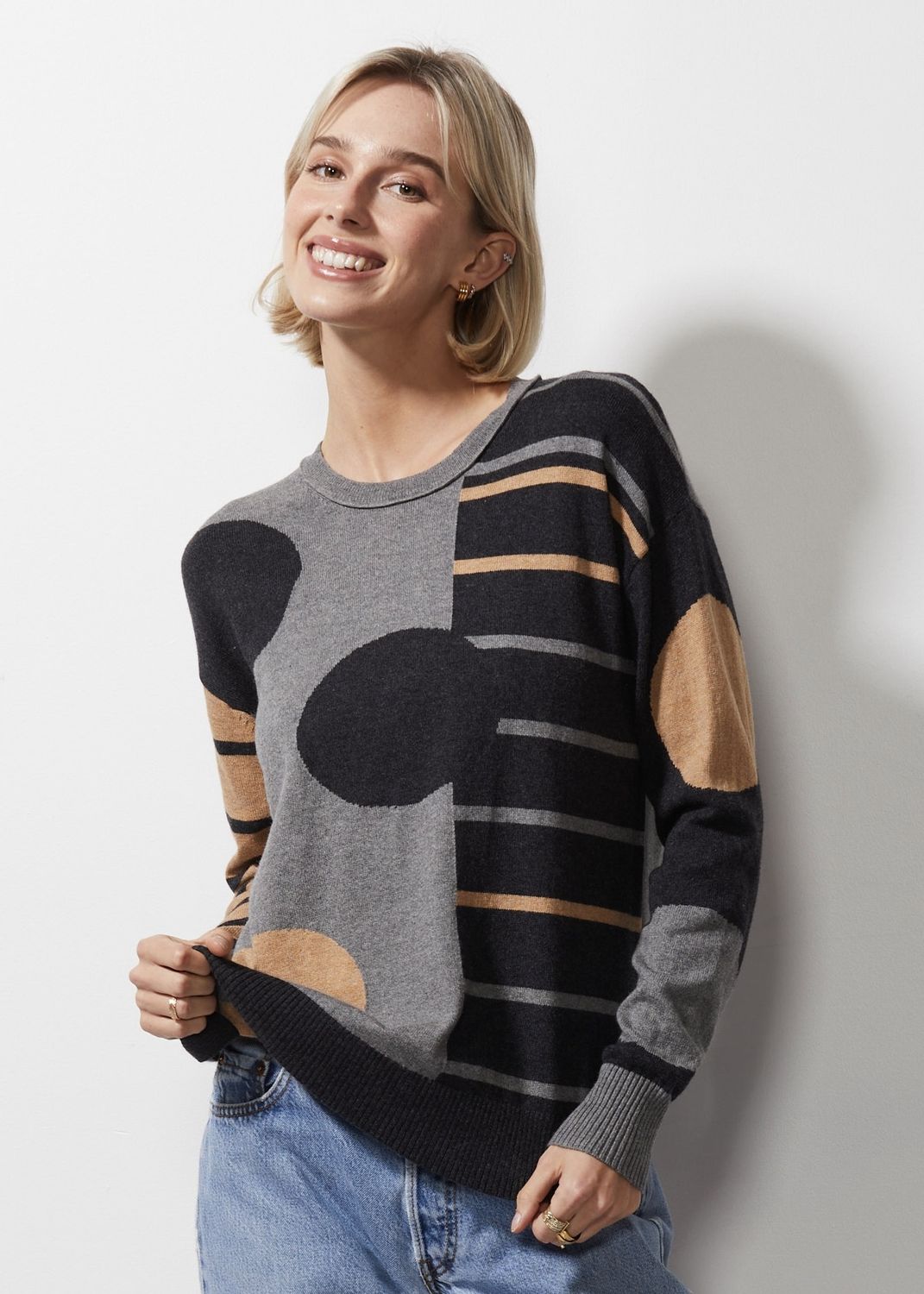 ZP6349 SPOT ON STRIPE SWEATER