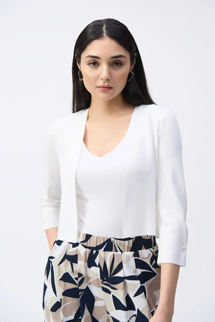 251900 Sweater Knit Cover-Up with Pearl Ornament