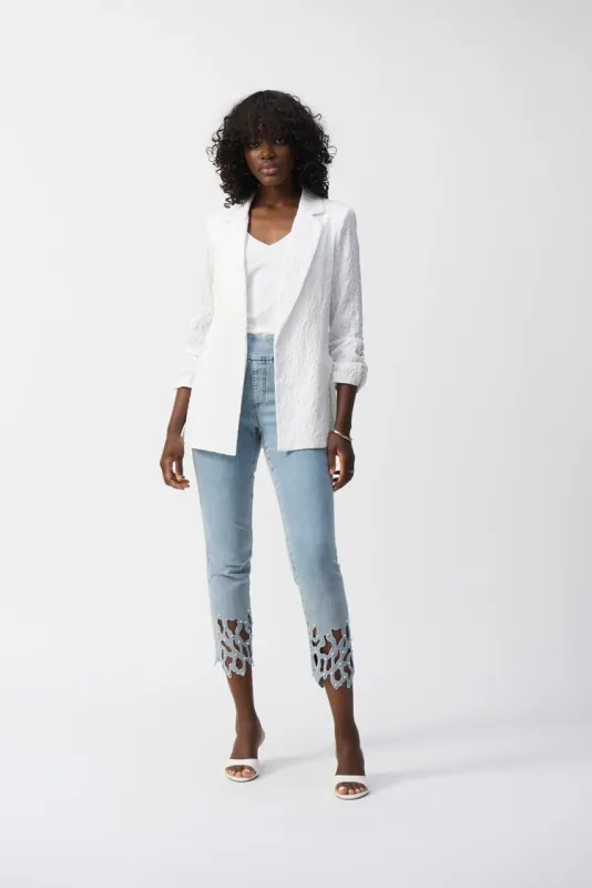 242034 Woven Jacquard Boxy Blazer